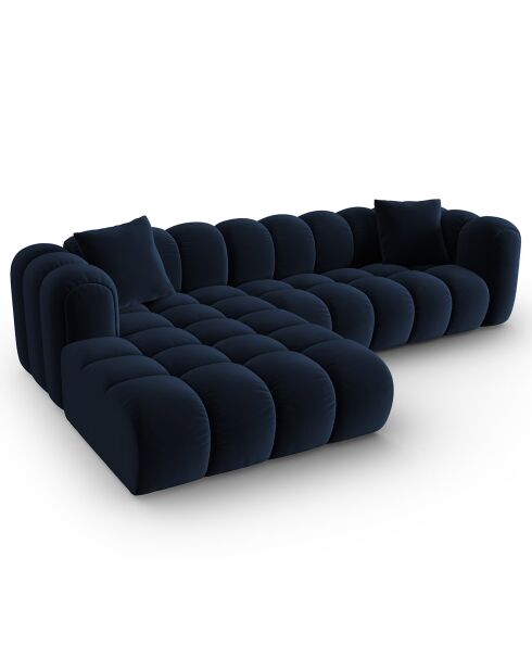 Clotilde Velours Clotilde Modulares Ecksofa für 4 Personen links, königsblau — 288 x 177 x 70 cm
