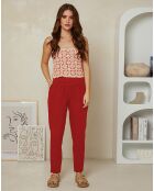 Pantalon 100% Lin Laurie rouge