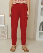 Pantalon 100% Lin Laurie rouge