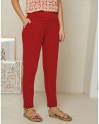 Pantalon 100% Lin Laurie rouge