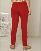 Pantalon 100% Lin Laurie rouge
