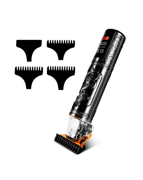Tondeuse sans fil avec ecran led dragon noire