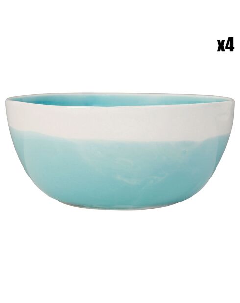 4 Bols Vallon turquoise - 50cl