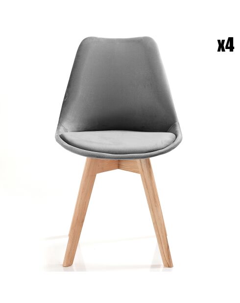 4 Chaises kiki grises - 83x48x56 cm