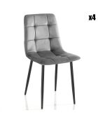 4 Chaises faffy grises - 85x42x53 cm