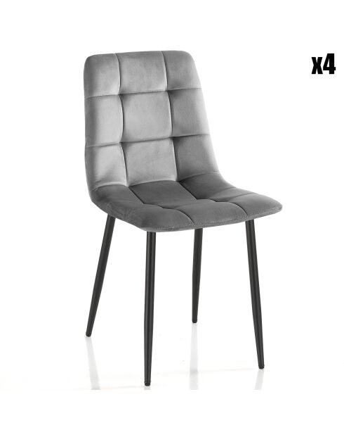 4 Chaises faffy grises - 85x42x53 cm