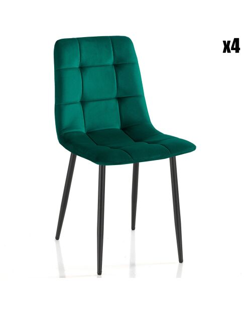 4 Chaises faffy vertes - 85x42x53 cm