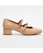 Babies en Cuir Louise nude - Talon 4 cm