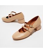 Babies en Cuir Louise nude - Talon 4 cm