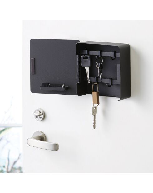 Tower zwart magnetisch sleutelkastje - 15,8x5,5x15,8 cm