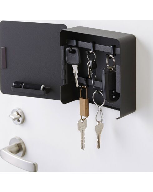 Tower zwart magnetisch sleutelkastje - 15,8x5,5x15,8 cm