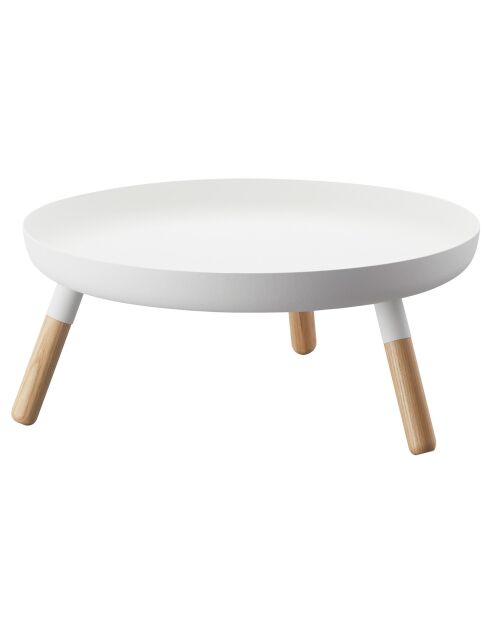 Plateau rond avec pieds Platine blanc - D.32 cm