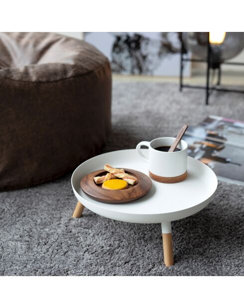 Plateau rond avec pieds Platine blanc - D.32 cm