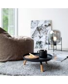 Plateau rond avec pieds Platine noir - D.32 cm