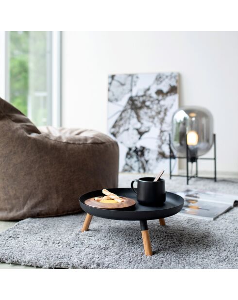 Plateau rond avec pieds Platine noir - D.32 cm