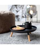 Plateau rond avec pieds Platine noir - D.32 cm