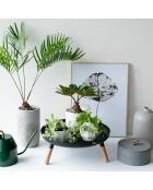 Plateau rond avec pieds Platine noir - D.32 cm