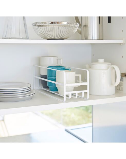 Bicchiere a torre e portabicchieri bianco - 11x33,2x12 cm