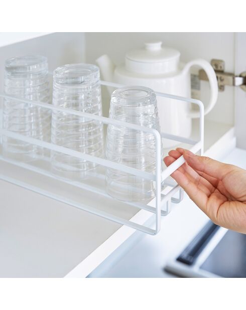 Bicchiere a torre e portabicchieri bianco - 11x33,2x12 cm