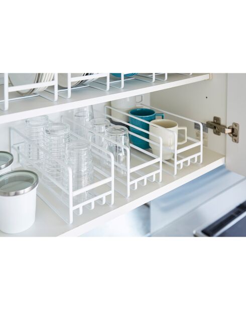 Support pour tasses et verres Tower blanc - 11x33.2x12 cm