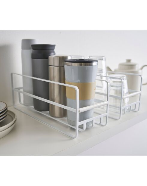 Bicchiere a torre e portabicchieri bianco - 11x33,2x12 cm