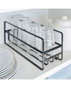 Support pour tasses et verres Tower noir - 11x33.2x12 cm