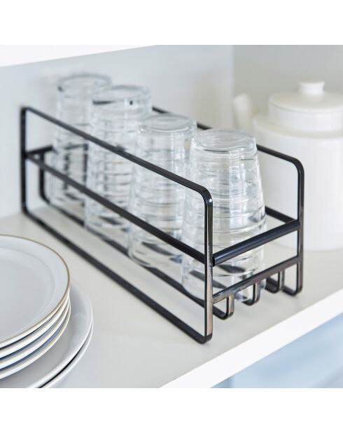 Bicchiere a torre e portabicchieri nero - 11x33,2x12 cm