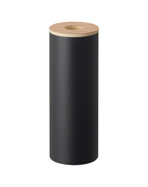 Boite à mouchoirs rond L Rin noire - 9.2x9.2x23.8 cm