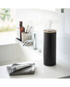 Scatola tonda per fazzoletti L Rin nera - 9,2x9,2x23,8 cm