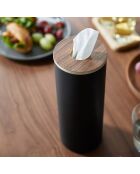 Scatola tonda per fazzoletti L Rin nera - 9,2x9,2x23,8 cm