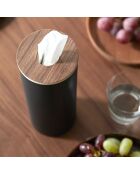 Scatola tonda per fazzoletti L Rin nera - 9,2x9,2x23,8 cm