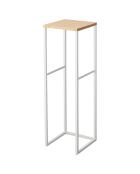 2-laagse plank met wit houten torenblad - 25x25x80 cm