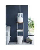 2-laagse plank met wit houten torenblad - 25x25x80 cm
