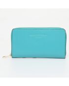 Portefeuille en Cuir Pely Box turquoise - 2x11 cm