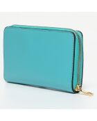 Portefeuille en Cuir Pely Box turquoise - 2x11 cm