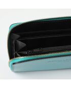 Portefeuille en Cuir Pely Box turquoise - 2x11 cm