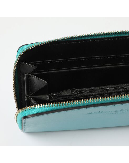 Portefeuille en Cuir Pely Box turquoise - 2x11 cm