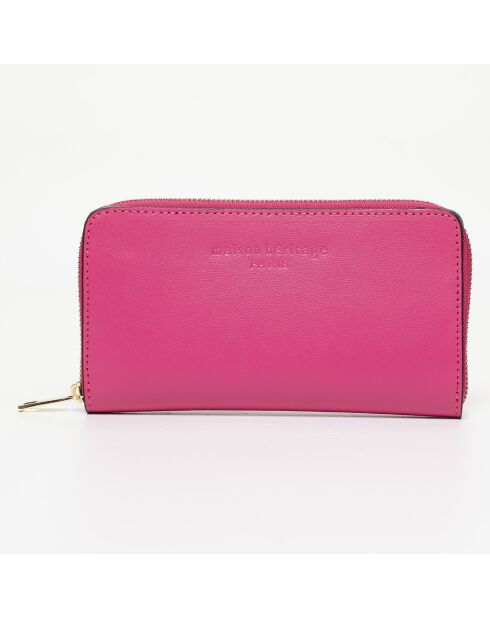 Portefeuille en Cuir Pely Box fuchsia - 2x11 cm