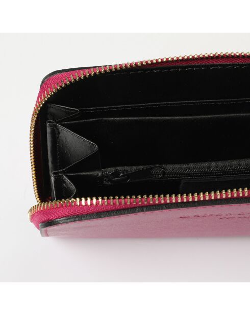 Portefeuille en Cuir Pely Box fuchsia - 2x11 cm