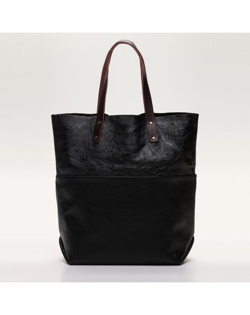 Sac cabas en Cuir Alon noir - 43x12x43 cm