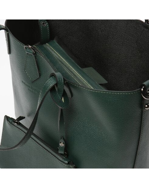 Cabas en Cuir Elix vert olive - 36x3x11 cm