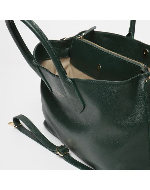 Cabas en Cuir Milia vert militaire - 4x22.5x16 cm