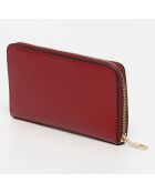 Portefeuille en Cuir Pely Box rouge foncé - 2x11 cm