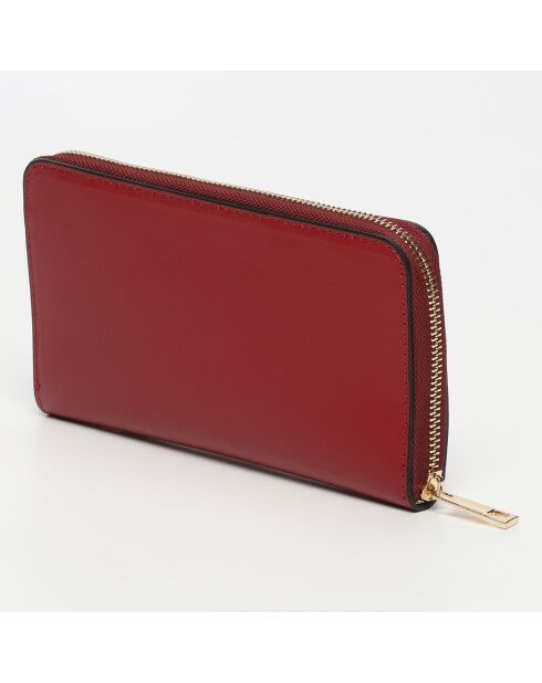 Portefeuille en Cuir Pely Box rouge foncé - 2x11 cm