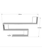Étagère Wl10-A pin atlantique - 120x71.4x14.5 cm