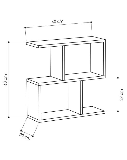 Table d'appoint Manie anthracite - 60x60x20 cm