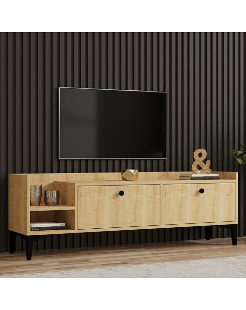 Meuble TV Heflin chêne saphir - 150x50x36 cm
