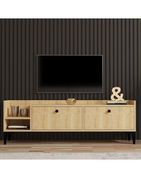 Meuble TV Heflin chêne saphir - 150x50x36 cm
