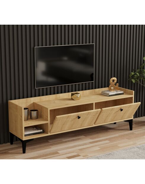 Meuble TV Heflin chêne saphir - 150x50x36 cm