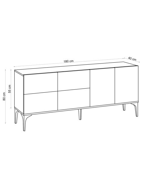 Console Laika chêne saphir -  180x80x40 cm